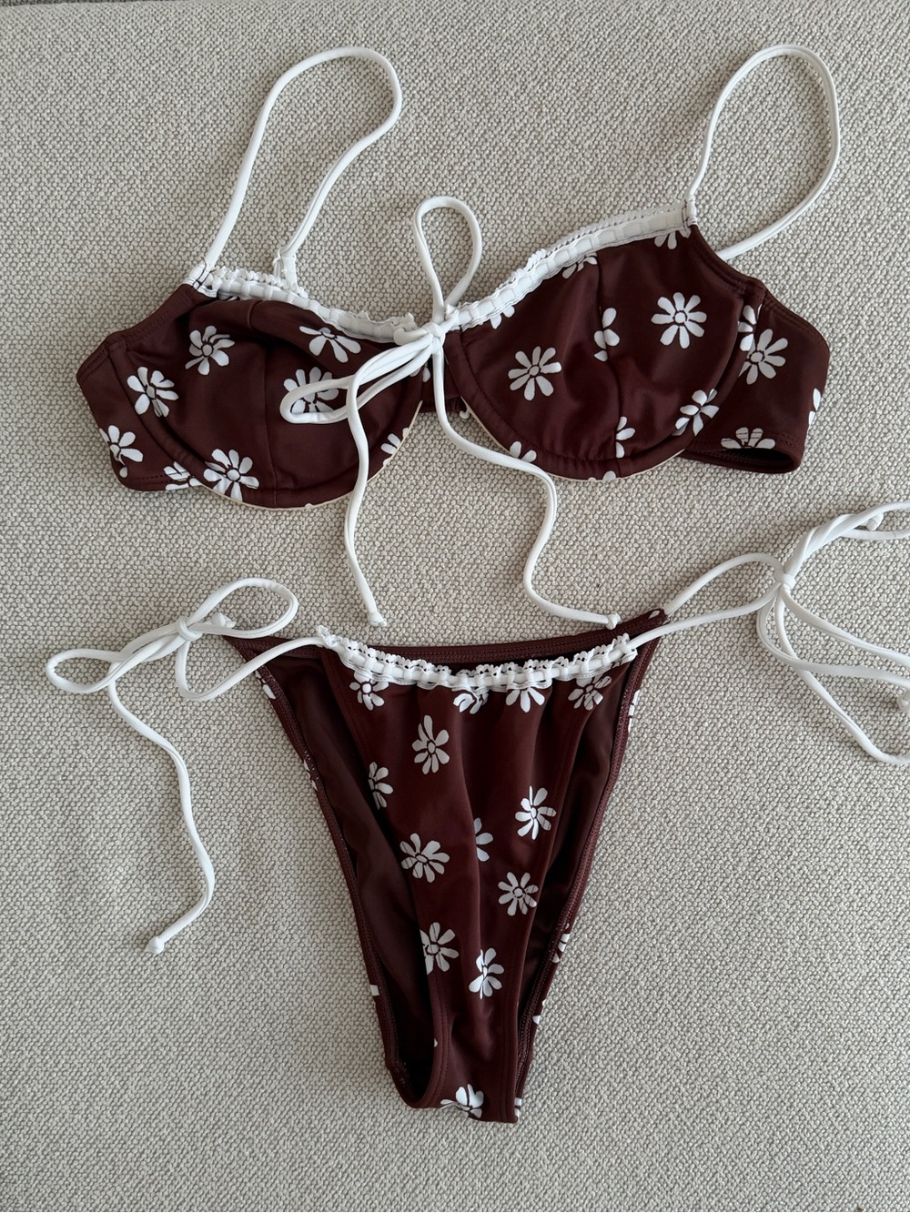 Pacsun Brown Floral Crochet Bikini - Picture 4 of 5